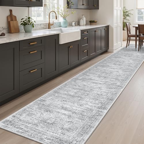 Runner Rug 2x12 Washable Non (Grey / 2' x 12' (Runner))