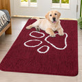 Dog Door Mat for Muddy Paws (40"X32" / Burgundy and White)