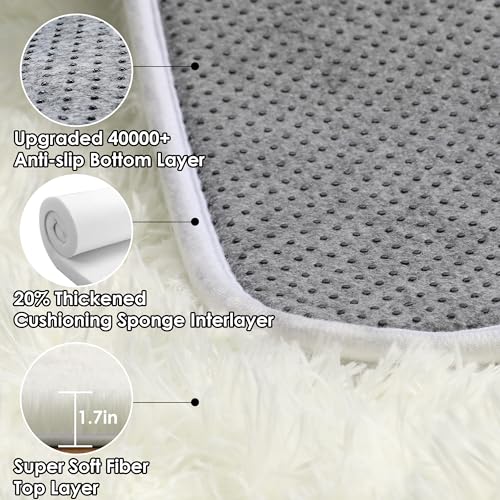 Cream White Area Rugs for Bedroom Living Room (Cream White / 4' x 6' (Rectangular))