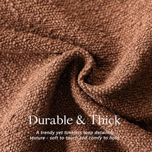 Decorative Textured Boucle Throw Pillow Cover 24x24 Burnt Orange (24" x 24" (Pack of 2) / Autumnal)