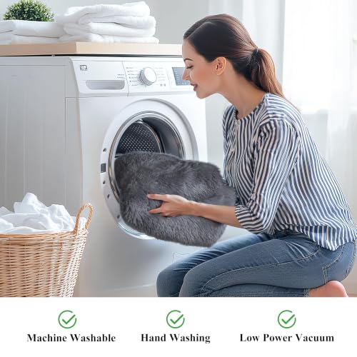 Grey Fluffy Shag Rug 2x6 (Grey (2 Pcs) / 2' x 6' (Rectangular))