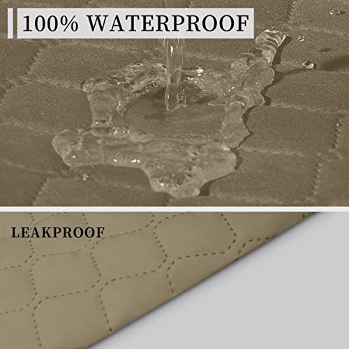 Double Protection 100% Waterproof Sofa Covers for Living Room (Beige/Beige / Sofa Large)