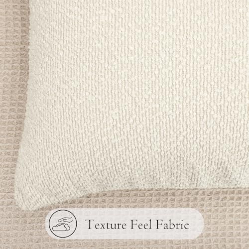 Boucle Throw Pillow Covers 16x16 inch Cream (Cream / 16" x 16" (Pack of 2))