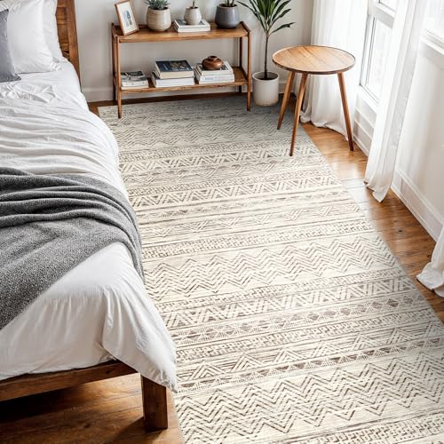4x10 Runner Rug Washable Moroccan (Beige / 4' x 10')