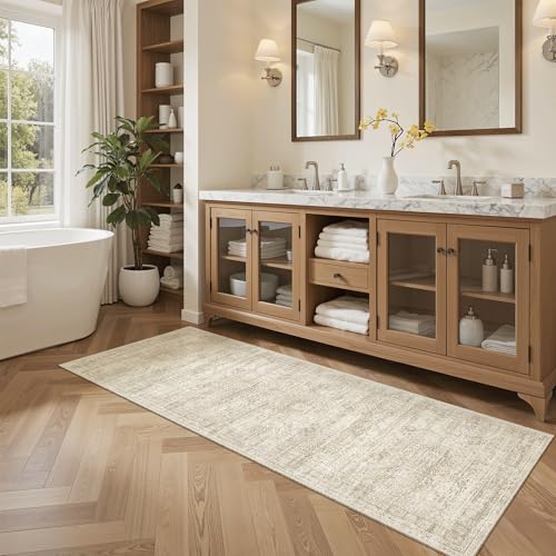 Runner Rug 2x5 Washable Non (Beige / 2' x 5' (Runner))