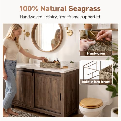 Wicker Seagrass Baskets (Natural (Seagrass) / 14¼" L x 6¾" W x 3¾" H)