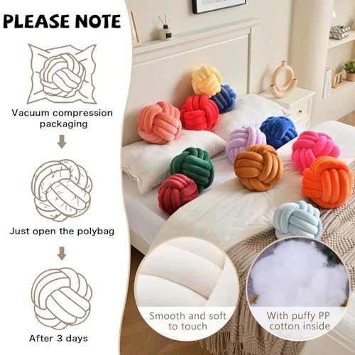 Knot Pillow Ball Milky White 8 Inch Small Decorative Throw Pillow (Small - 8 inches / Milky White)