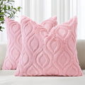 Faux Fur Plush Light Pink Throw Pillow Covers 20x20 Set of 2 (20" x 20" (Pack of 2) / Light Pink)
