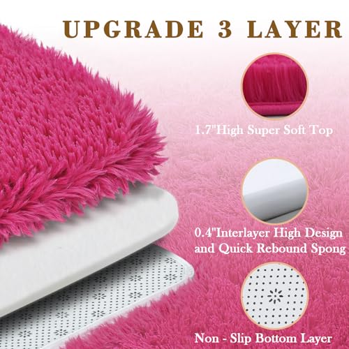 5x8 Hot Pink Shag Area Rug for Living Room (Hot Pink / 5' x 8' (Rectangular))
