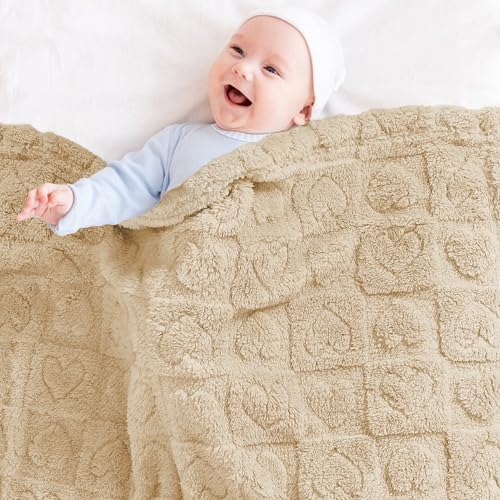 Heart Baby Blanket (01 Khaki / 30"x40")
