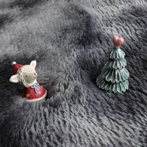 Tie Dyed Dark Grey Large Round Rug 7Ft for Bedroom Living Room (Tie-dyed Dark Grey / 7' (Round))