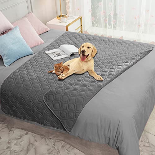 Waterproof Blanket Reversible Dog Bed Cover Pet Blanket for Furniture Bed Couch Sofa (30x90 Inch (Pack of 1) / Darkgrey)