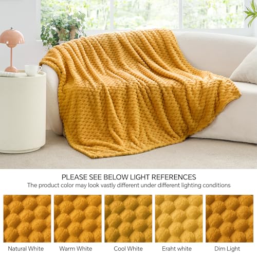 Mustard Yellow Throw Blanket for Couch (Mustard Yellow / Throw(50"x60"))