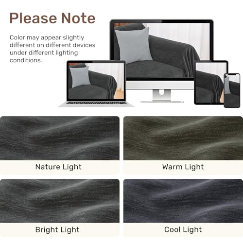2 Pieces Sectional Couch Covers L Shaped Cover XXXL Charcoal Gray (Charcoal Gray / 71"×118"+91"×134")