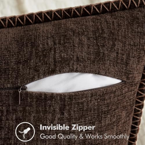 Decorative Couch Throw Pillow Covers 20x20 Inch Dark Brown 2 Pack (Reddish Brown / 20" x 20" (Pack of 2))
