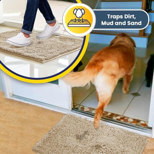 Super Absorbent Door Mat Indoor (Beige / 24" x 60")