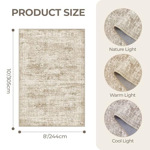 8x10 Area Rugs for Living Room (Brown/Ivory / 8' x 10' (Rectangular))
