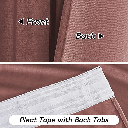 Velvet Curtains 102 inches Long (Wild Rose / 52"W x 102"L (Pack of 2))