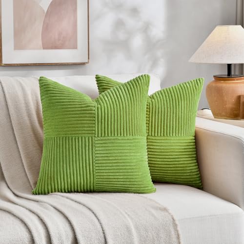 Set of 2 Lime Green Decorative Throw Pillow Covers 20x20 Inch for Living Room Couch Bed Sofa (Lime Green / 20" x 20" (Pack of 2))