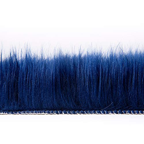 Ashler Faux Fur Rug (6' x 2'2" (Rectangular) / C-navy Blue)