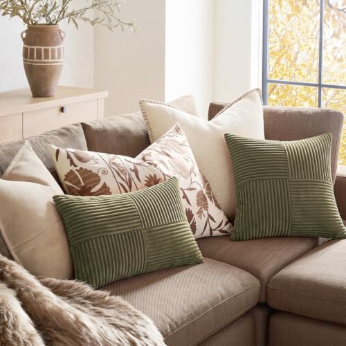 2 Packs Olive Green Lumbar Decorative Throw Pillow Covers 16x28 Inch for Living Room Couch Bed (Olive Green / 28" x 16" (Pack of 2))