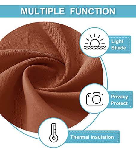 Blackout Curtains for Bedroom Living Room Nursery 72 inches Long (Burnt Orange / 42"W x 72"L (Pack of 2))