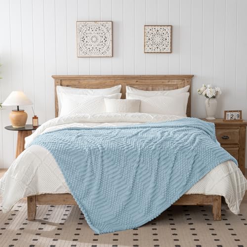 Blue Throw Blanket (Sea Blue / Throw(50x60))