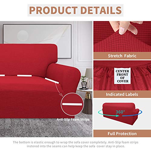 100% Waterproof Couch Cover (Christmas Red / Oversized Sofa)