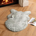 Fluffy Area Rug 2x3 ft Faux Fur Sheepskin Rug for Bedroom Light Grey (2' x 3' (Sheepskin) / Light Grey)