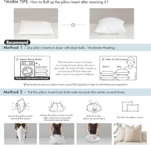 20x20 Pillow Inserts (20x20 Inch)
