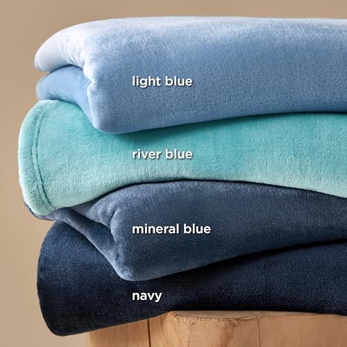 GentleSoft Fleece Throw Blanket for Couch River Blue (River Blue / Throw (50" X 60"))