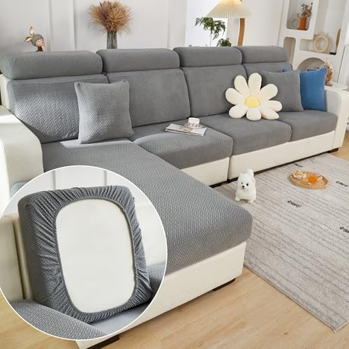 Couch Cushion Covers for Sofa Couch Covers Wear (Texture-gray / One Size Chaise Cover)