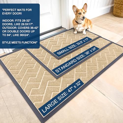 Front Door Mat Outside 47x32 (Beige / 47" x 32")