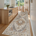 Hallway Runner Rug 3x10 Washable Kitchen Runners 10ft (Turmeric/Grey / 3' x 10' (Runner))
