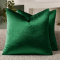 Green Velvet Pillow Covers 18x18 Decorative Pillows Pack of 2 (Forest Green / 18" x 18" (Pack of 2))