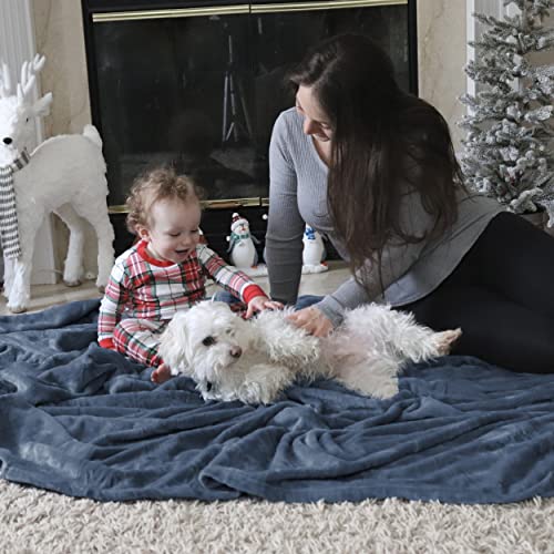 GentleSoft Fleece Blanket Twin Size Blue (Dark Blue / Twin (60" X 80"))