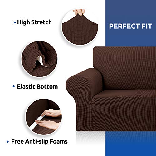 Stretch Oversized Couch Covers for Sofa Slipcover (Chocolate / X-Large)