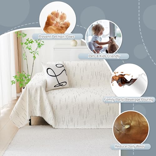 Couch Cover for Dogs (71" x 118" / 9# Lines Beige)