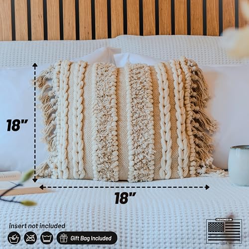 Decorative Boho (Ivory - Square 18x18)