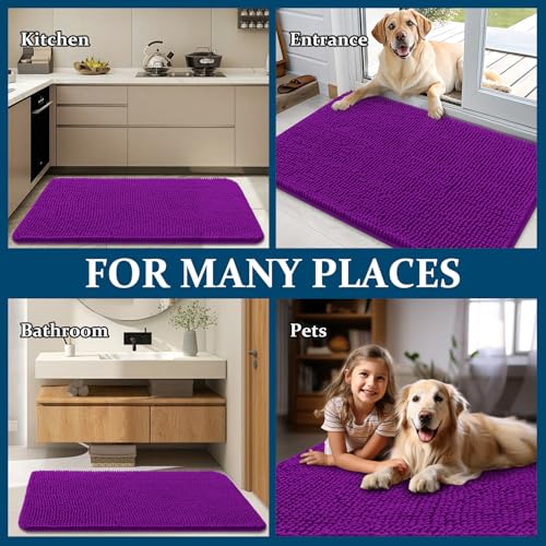 Dog Door Mat for Muddy Paws 48x30 (Purple / 48" X 30")