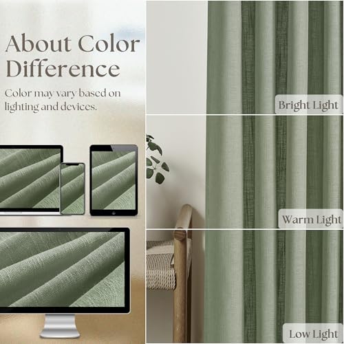 Sage Green 120 Inch Curtains High Ceiling Tall Curtains 2 Panels Set (Sage Green / 40"W x 120"L (Pack of 2))