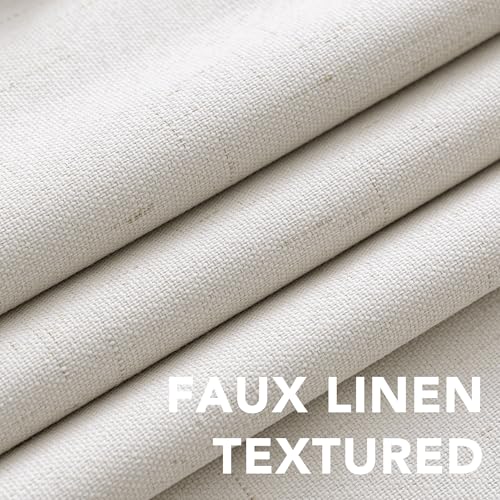 100% Blackout Linen Curtains 108" L 2 Panels Ivory (Ivory / 52"W x 108"L (Pack of 2))