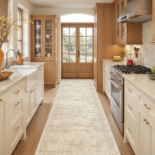 Washable 3x10 Hallway Runner Rug Non (Beige / 3' x 10' (Runner))