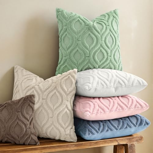 Faux Fur Plush Soft Beige Throw Pillow Covers 26x26 Set of 2 (26" x 26" (Pack of 2) / Beige)