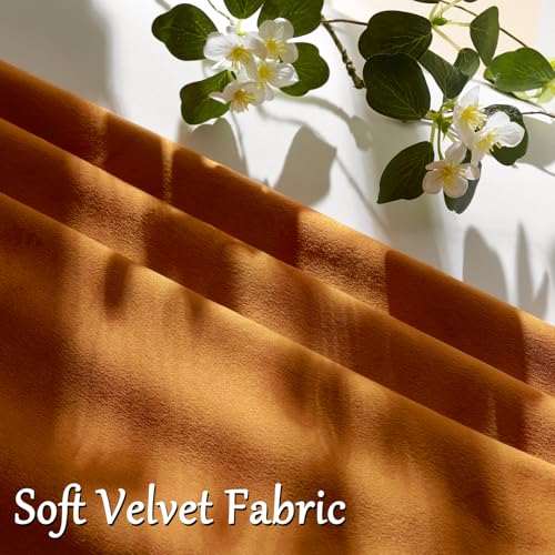 Burnt Orange Velvet Throw Pillow Covers 24x24 Pack of 2 (Dark Burnt Orange / 24" x 24" (Pack of 2))