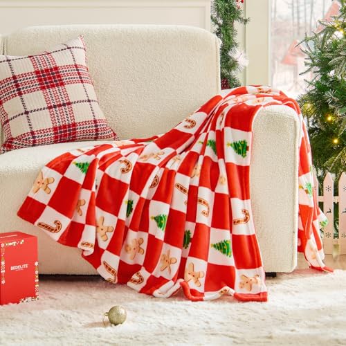 Checkered Christmas Throw Blanket for Decor & Gift (Christmas Checkered / Throw(50"x60"))