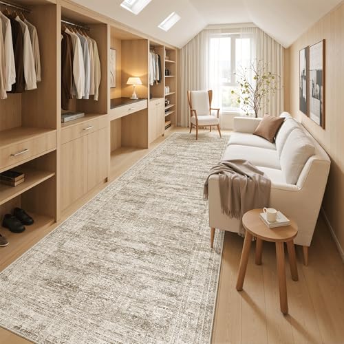 Washable 3x12 Hallway Runner Rug Non (Brown / 3' x 12' (Runner))