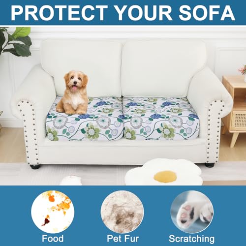 Printed Couch Cushion Covers (Light Green / Seat 2 Pack)