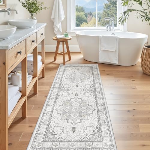 Hallway Runner Rug 2x5 Washable Entry Rugs Non (Grey / 2' x 5' (Runner))
