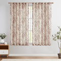 Vintage Floral Linen Curtains 45 Long for Living Room 2 Panels (Brick Red / 50"W x 45"L (Pack of 2))